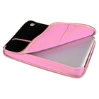 Vangoddy - Housse de protection en néoprène pour ordinateur portable 12" avec poche supplémentaire - Noir/Rose-Compatible avec la plupart des ordinateurs portables et ultrabooks jusqu’à 12 pouces