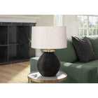 Monarch Specialties 25" H Contemporary Table Lamp - Black Concrete / Ivory / Cream Shade-The easy 3-way rotary switch holds a single bulb (not included) with a maximum outage of 100W/120V, allowing you to adjust the lighting ambiance to instantly brighten or dim the room