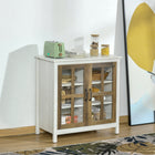 HOMCOM 31.5" L Kitchen Sideboard - White-It can be used as a coffee table, bar cabinet, dining room server, or TV console