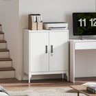 HOMCOM - Armoire de rangement en métal avec serrure pour bureau à domicile - blanc-Structure entièrement en acier robuste supportant jusqu'à 265 lb (120 kg) pour une fiabilité durable 