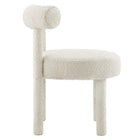 Modway Toulouse Boucle Fabric Dining Chair - Ivory-Weight Limit: 330 lbs.