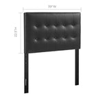 Modway Emily Upholstered Vinyl Twin Headboard - Black-Fits twin size beds
