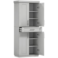 HOMCOM 72" H Modern Kitchen Pantry Cabinet with Shelves - Grey-Simple appearance suitable to match most decorations 