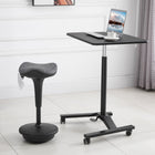 Vinsetto Backless Adjustable Wobble Stool Chair - Grey-Wobble design allows rocking, 360 degree swiveling, tilting, and leaning for added fun
