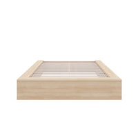 Nexera James Platform Bed - Full Size - Natural Blonde Oak-Sleek Minimalist Design: Natural blonde oak platform bed frame crafted from engineered wood for contemporary elegance