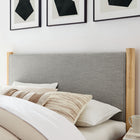 Modway Maven Full Size Fabric Upholstered Platform Bed - Wheat Oak-Upholstered Headboard and Footboard
