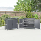 Outsunny Garden Storage Cabinet with Galvanized Top & Shelf-Galvanized metal surface on this tool cabinet resists weather and rust for durability  
