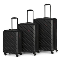 Swiss Mobility 3-Piece ABS Hardside Luggage Set - ABS - Black-Designed For Durability: The AHB Collection is perfect for every traveller from flight attendants to vacationers, the lightweight, damage-resistant ABS hardside material provides protection when traveling for work or fun by plane, car, or cruise