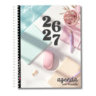 Pomme & Gribouillis Student Agenda 26-27 Weekly/Monthly Planner - 11-1/2" x 9-1/2" - Calm Life - French-A “My Information” section: an annual calendar, three pages to record the schedules for the fall, winter, and summer sessions, a study‑motivation page, pages to take notes on team‑project reports, and a page to jot down important information to remember