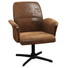 Homy Casa - Chaise de conférence pivotante pour bureau, Tissu en suède brun-Coussin d’assise épais pour une détente totale du corps