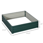 Outsunny Galvanized Steel Planter Raised Garden Bed - 47" L x 47" W x 12" H - Green-Galvanized steel material is powder coating for outdoor use 