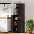 HOMCOM 64" H Pantry Cabinet with Adjustable Shelves - Black-Eight door racks give easy access to spices, maximizing your storage space efficiently 