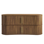 Modway Radcliffe 63" Curved Fluted Sideboard Buffet Cabinet - Walnut-Assembly Required