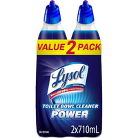Lysol Twin Pack Toilet Bowl Cleaner - Power - 710 mL - 2 Pack-Thick Gel coats above and below the water line