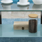 HOMCOM - Table basse rectangulaire en verre avec plateau en verre - gris-Les tubes en acier inoxydable offrent une grande stabilité