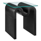 Modway - Ondine Plateau en verre Table d’appoint - Noir-Forme ondulatoire unique