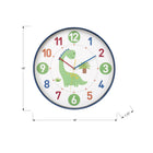 Monarch Specialties 9100 18" Round Juvenile Wall Clock - Multi-Coloured Face/Blue Frame-Crafted with a robust plastic frame and a durable glass surface, this clock combines modern aesthetics with durability, perfect for kid-friendly spaces