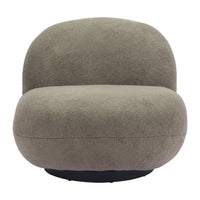 Zuo Myanmar Accent Chair - Olive Green-Shearling style fabric