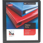 Staples Heavy-Duty View Binder with D-Rings - 1" - Black-Gap Free ring design prevents gapping and misalignment of rings