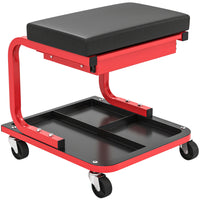 HOMCOM Mechanic Rolling Stool-Includes a storage tray and a drawer for organized storage
