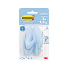 Command Medium Designer Hooks - 6 Strips - 4 Hooks - Sky Blue-Includes 4 hooks, 6 medium strips, 1 hook holds 3 lbs