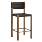 Modway Parkland Outdoor Patio Rattan and Aluminum Counter Stools - Walnut - Set of 2-Fully Assembled