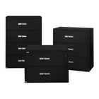 Gardex Classic Fire-Resistant File, 3-Drawer, Lateral, Black, 42H x 38 3/4W x 23 1/2D (GXGL-403-BK)-Black textured paint