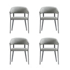 Manhattan Comfort - Lot de 4 chaises de salle à manger modernes Belle 22,4 po en similicuir texturé - Gris pierre-Chaise de salle à manger moderne pour salle à manger et usage de travail Lot de 4