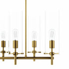 Modway - Skylark 6-Lumière Lustre - Laiton en satin transparent-Installation professionnelle requise