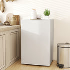 HOMCOM 4.5 cu ft Mini Fridge with Freezer and Wheels - White-Energy-saving feature consumes only 0.6 kWh per day