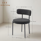 HOMCOM - Chaises de salle à manger avec pieds en acier pour cuisine - noir - lot de 4-Les pieds robustes en acier assurent un soutien pour une stabilité optimale 