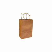 Eddie's 100% Recycled Kraft Shopper Paper Bag - 5.5" x 3.25" x 8.37" - Kraft - 250 Pack (226199-250)-100% Recycled Kraft Paper Shopping Bags