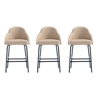 Manhattan Comfort - Gracie tabouret de comptoir moderne de 22" en similicuir rembourré - beige et noir - lot de 3-Tabouret de comptoir moderne avec siège arrière parfait pour une utilisation au bar et dans la cuisine. Ensemble de 3