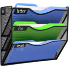 ShoppingAll Metal Mesh Wall Mounted File Holder Oganizer Rack with 3 Compartments-6