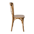 Flash Furniture HERCULES Series Stackable Pecan Wood Cross Back Chair-Cross Back Design