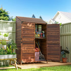 Outsunny - Armoire de rangement extérieure en bois à doubles portes - Brun mélangé-Les doubles portes assurent un accès facile aux objets stockés 