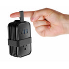 Uncaged Ergonomics Travel Charger - 4 AC - 2 USB - 1 USB-C - Black-1 2-Prong Outlet. 