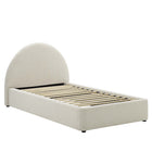 Modway Resort Upholstered Fabric Arched Round Twin Platform Bed - Heathered Weave Ivory-Twin Size Platform Bed