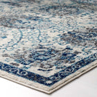 Modway Entourage Kensie Distressed Floral Moroccan Trellis Area Rug - 8 ft W x 10 ft L - Ivory/Blue-Gripping Rubber Underside