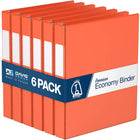 Davis Group Premium Economy Binder - D Ring - 1" - Orange - 6 Pack-3 Ring Binder