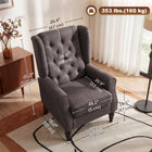 HOMCOM - Fauteuil d’appoint en tissu avec pieds en bois - accoudoirs roulés pour chambre à coucher - brun-Structure en bois et pieds en eucalyptus assurant stabilité et durabilité 
