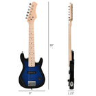 HOMCOM 30" Kids Electric Guitar 3/4 Size Beginner Starter Kit with 5W Amplifier-It can improve children's finger strength, hand eye coordination and love of music 