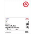 Avery Waterproof Labels - 5.5" x 8.5" - 100 Pack-White