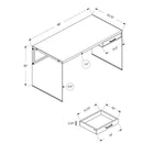 Monarch Specialties 7445 48" Computer Desk - Grey Reclaimed Wood/Glass Panels-Product Dimensions: 48 Inch L x 24 Inch W x 30 Inch H