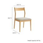Modway - Solara Bois en tissu Fauteuils d’accompagnement à manger Ensemble de 2 - Tissage naturel à bruyère beige-Sièges rembourrés en tissu tissé en bruyère