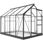 Outsunny - Serre en polycarbonate - 6 pi x 8 pi x 6,6 pi - gris-Une serre en polycarbonate pour la protection des plantes à l'extérieur  

