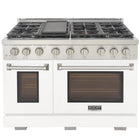 Kucht 48" KFX-X Series Pro Style Natural Gas Range - Stainless Steel/White-Rocket power burner 21 000 btu for rapid searing