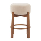 Zuo Nade Counter Stool - Beige/Walnut - Set of 2-Ergonomic and supportive footrest