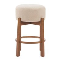 Zuo Nade Counter Stool - Beige/Walnut - Set of 2-Ergonomic and supportive footrest