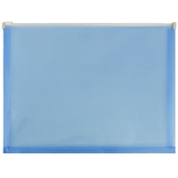 Jam Paper Enveloppes en plastique, fermeture à glissière, format lettre, 9 1/2 x 12 1/2 po, bleu, 12/pqt-Bleu
